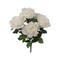 20" White Artificial Rose Bushes, Set of 6 - 7 Silk Flowers with Lush Foliage, Indoor/Outdoor Use, Perfect for Home, Weddings & Events - Year-Round Elegance, Floral Home by Artificial Flowers